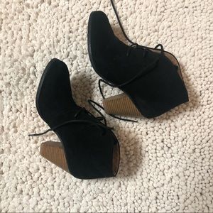 WORN ONCE! Cute black booties with heel!